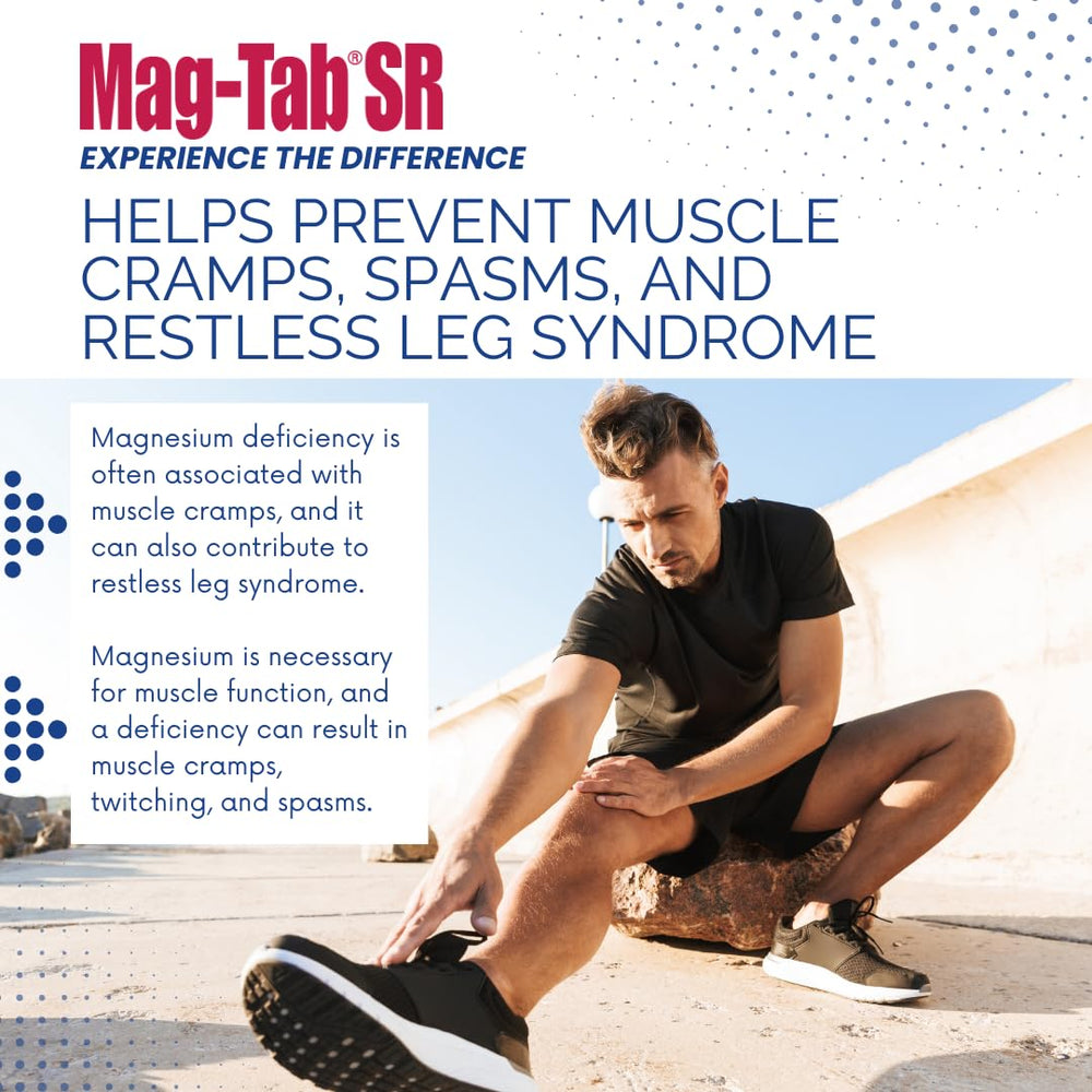 MAG-TAB SR back label ingredients explain magnesium lactate content.