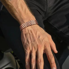 MagEnergy adjustable bracelet-fit close-up demonstrates easy wear for most wrists.