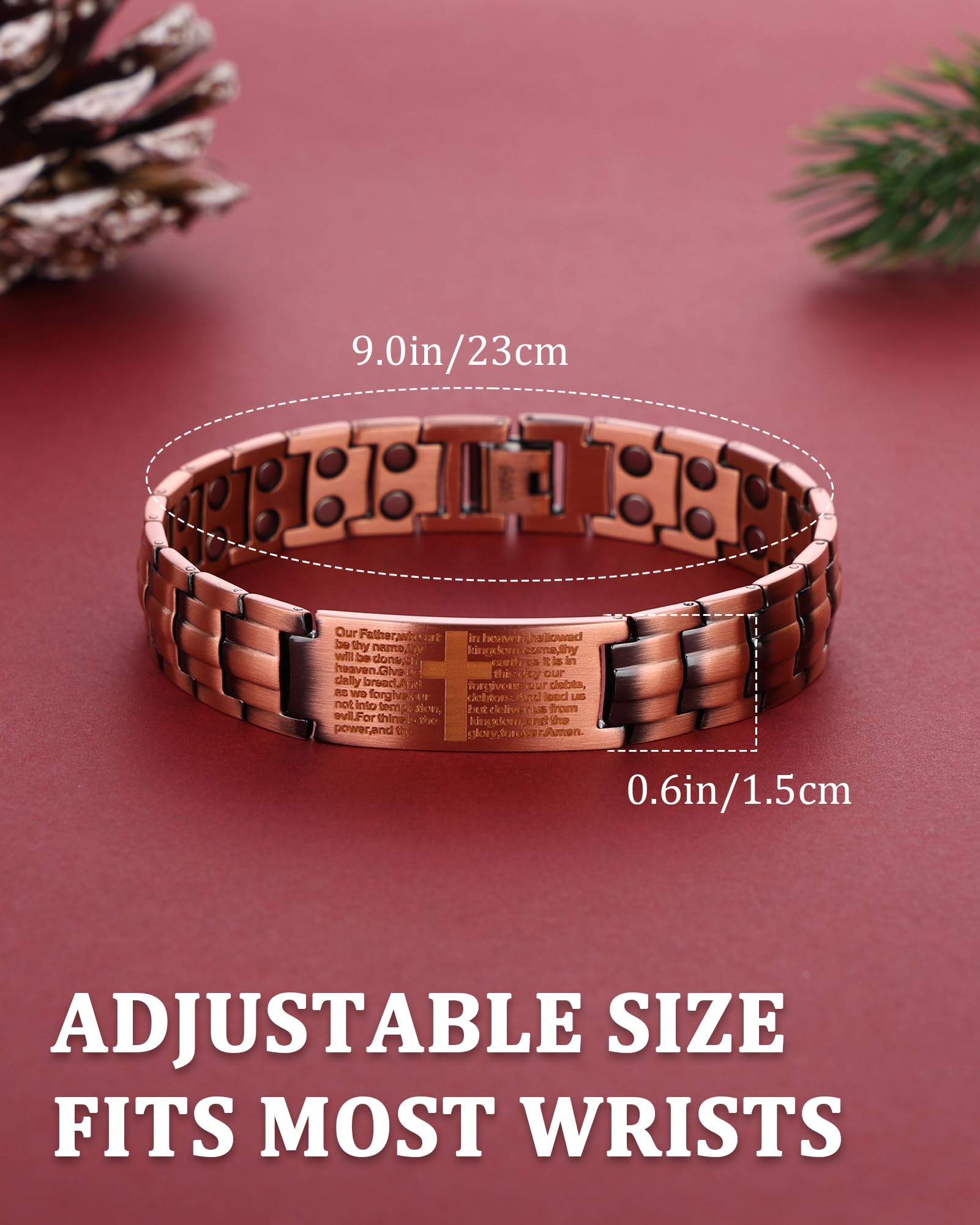 MagEnergy copper bracelet worn on the wrist for daily use