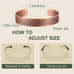 MagEnergy copper bracelet at 7.3 inch length adjustable detail