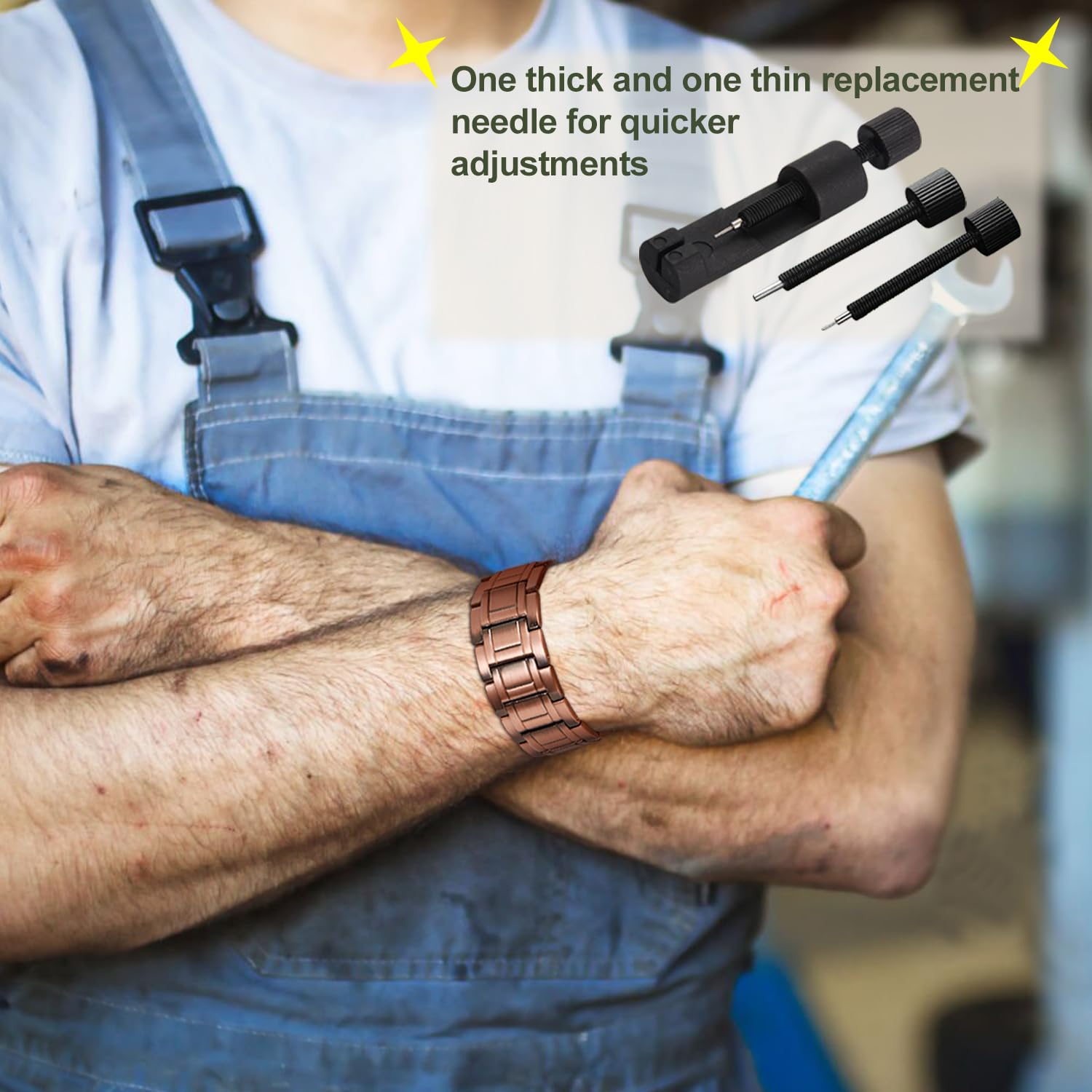 MagEnergy sizing tool with adjustable bracelet length for a comfortable fit