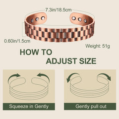 MagEnergy copper bracelet brushed finish detail highlighting durability.