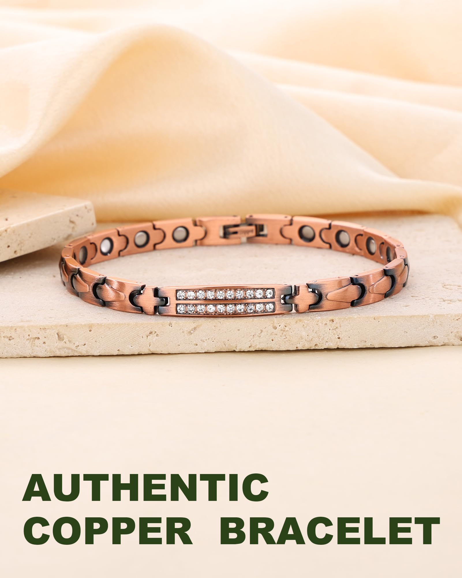 MagEnergy adjustable bracelet fits a variety of wrists for versatile styling.