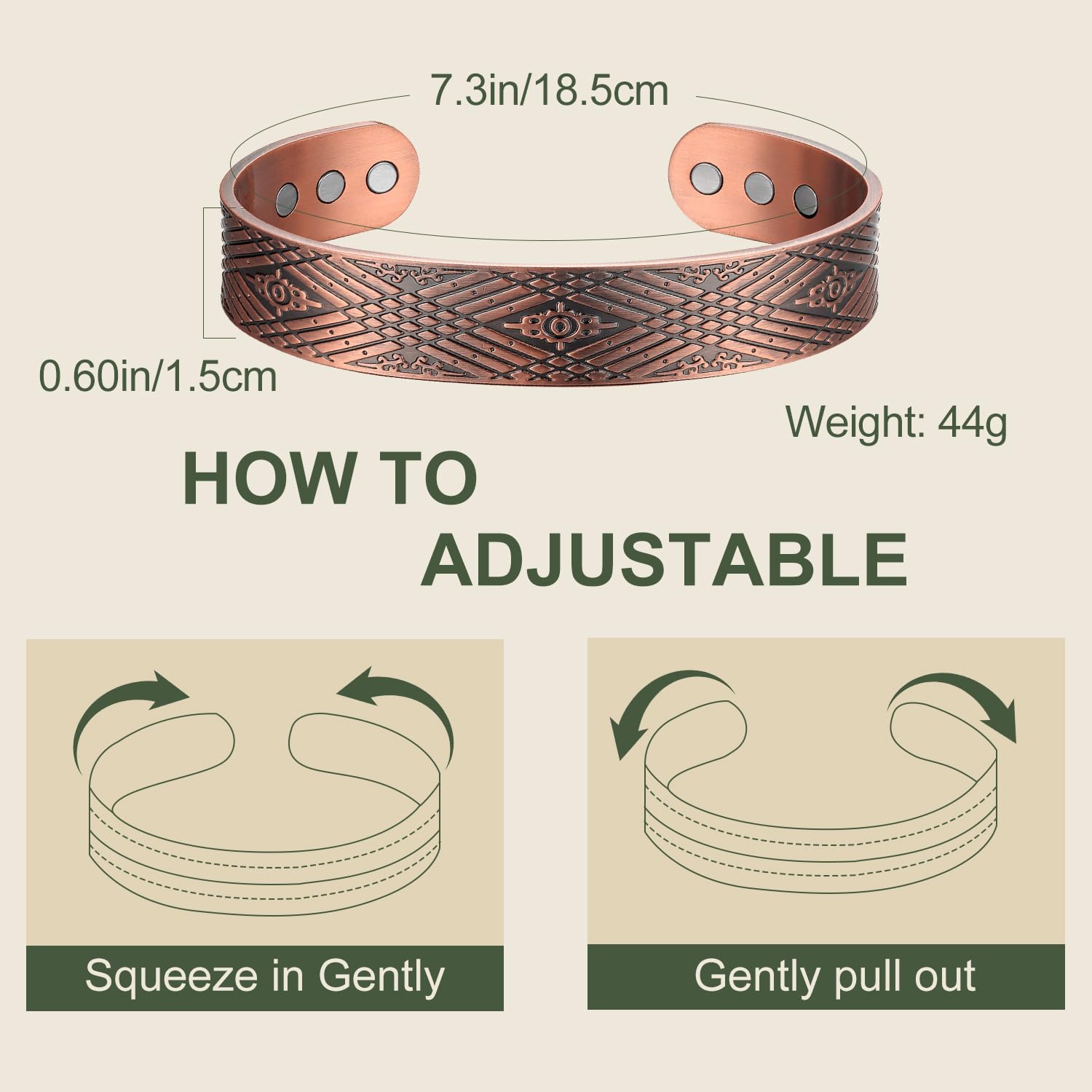 MagEnergy copper bracelet in gift box, ready for a thoughtful gift.