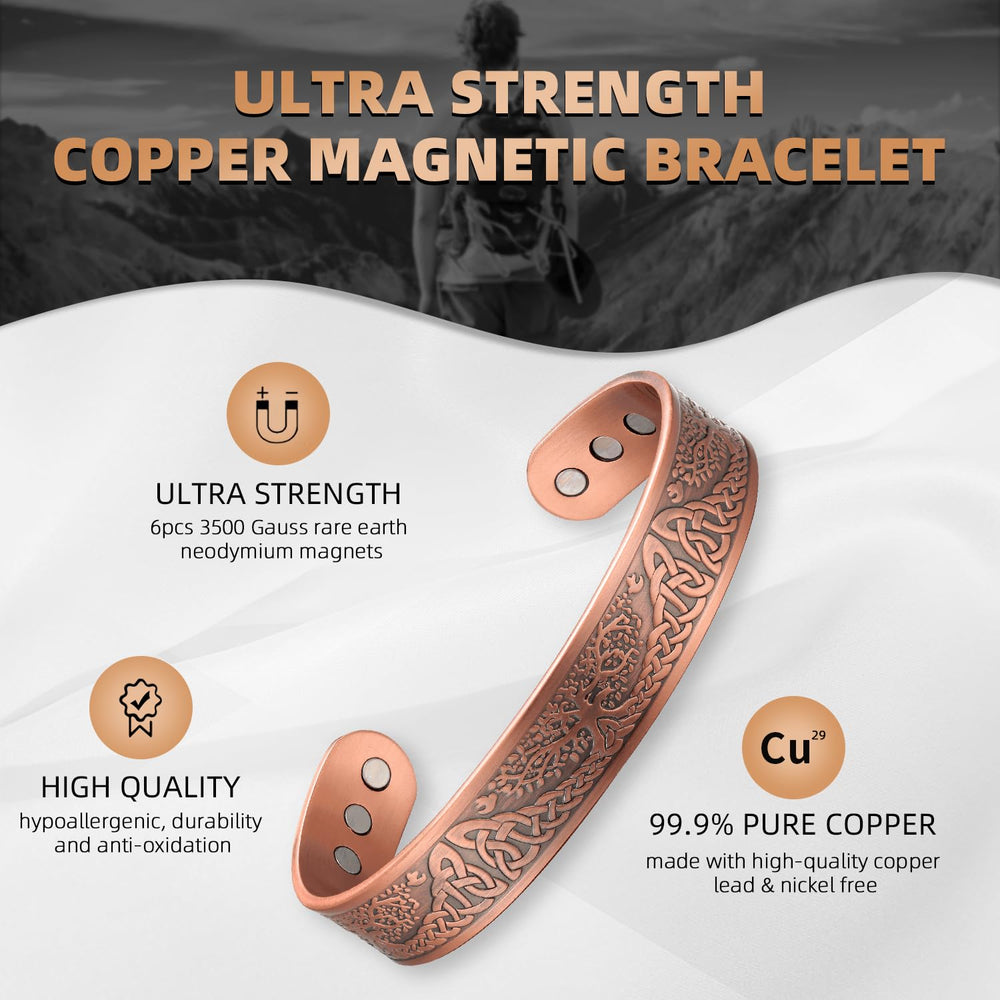 MagEnergy copper bracelet magnetic ends close-up showing magnets