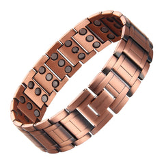 MagEnergy copper bracelet for men featuring three-row magnets, durable and stylish daily wear