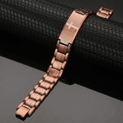 MagEnergy bracelet sizing tool in-use demonstrates easy, adjustable fit.