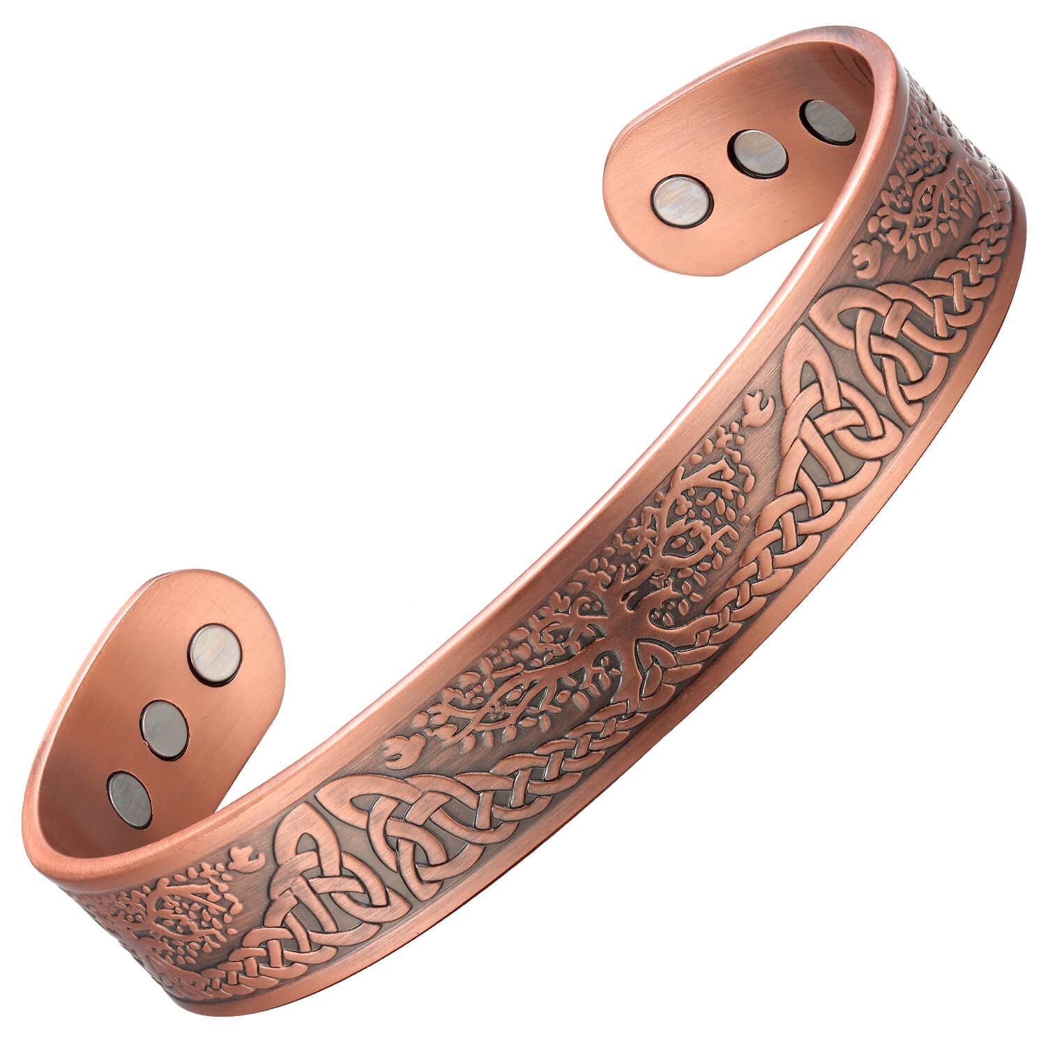 MagEnergy Tree of Life copper bracelet close-up highlighting intricate design