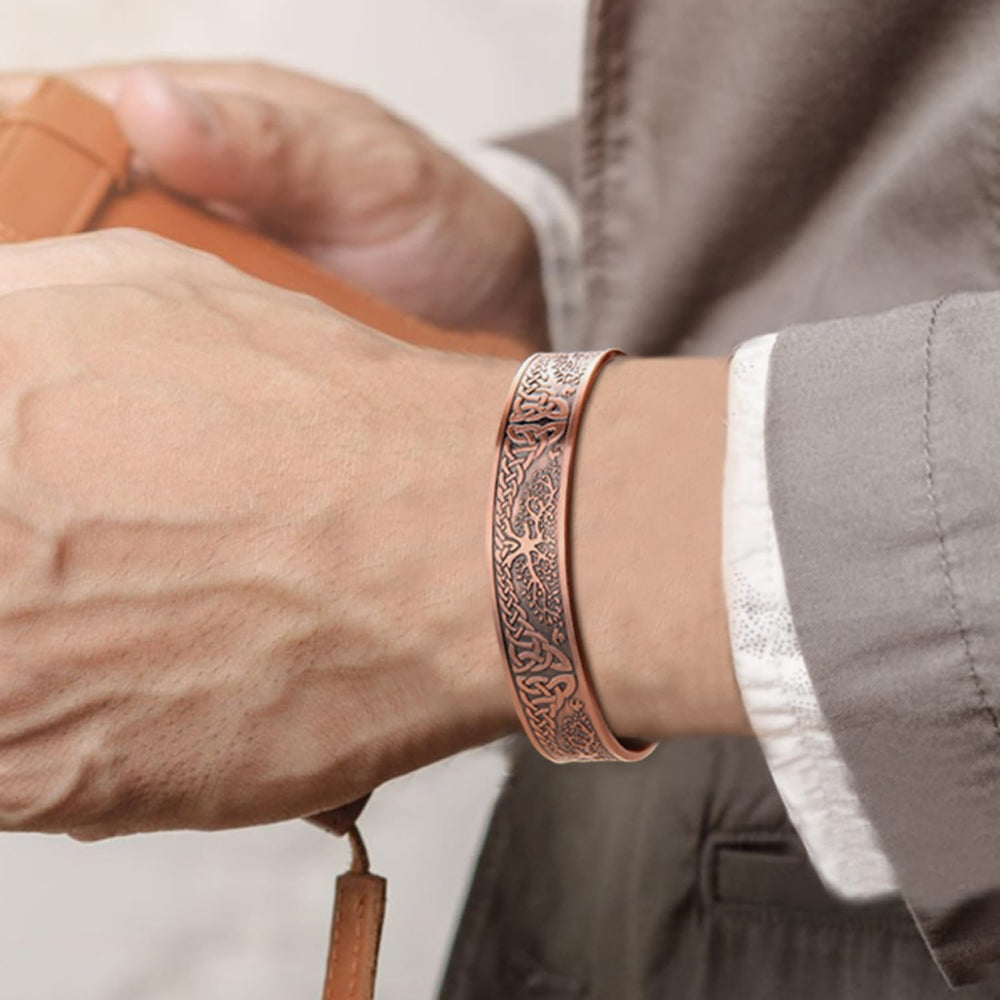 MagEnergy unisex copper bracelet worn with various outfits