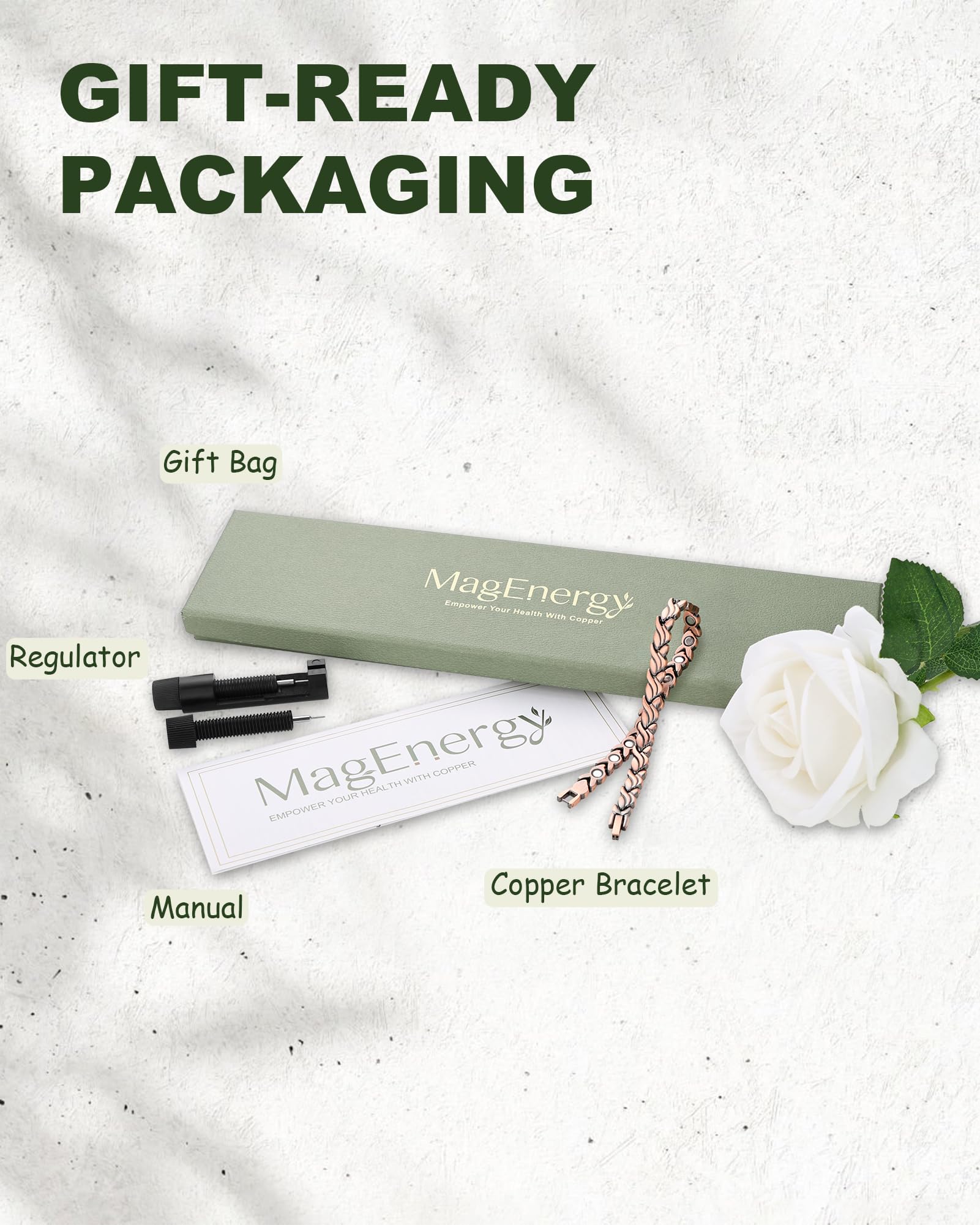 MagEnergy copper bracelet makes a thoughtful gift for her birthdays or anniversaries