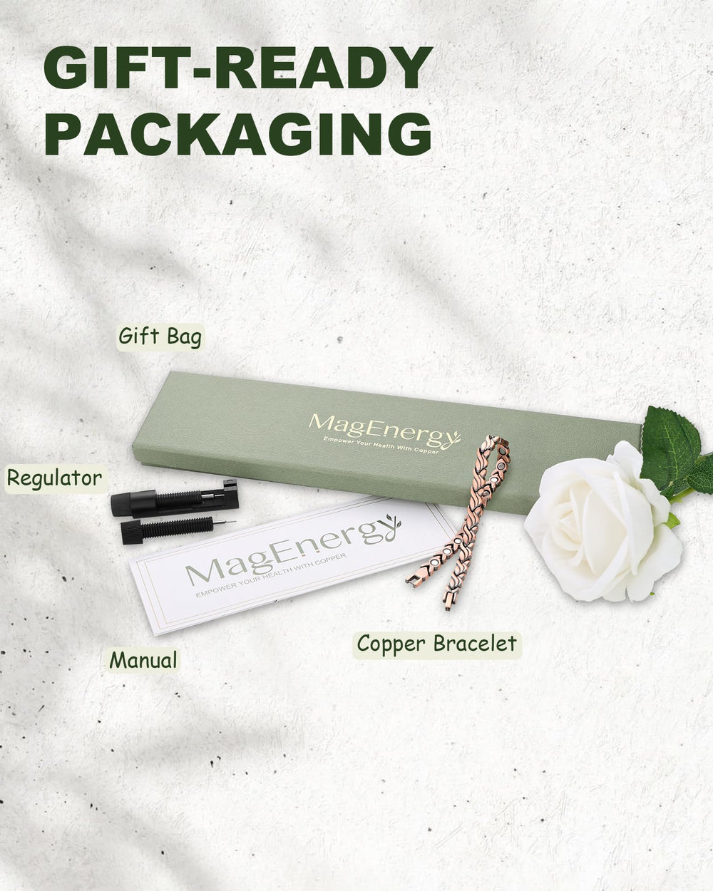 MagEnergy copper bracelet makes a thoughtful gift for her birthdays or anniversaries