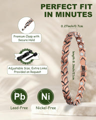 MagEnergy copper bracelet shows protective coating to resist wear