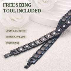 MagEnergy magnetic wristband with titanium steel highlights 3500 gauss magnets for energy support