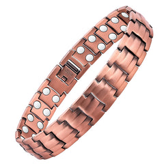 MagEnergy mens copper magnetic bracelet closeup with durable copper finish for daily wear.