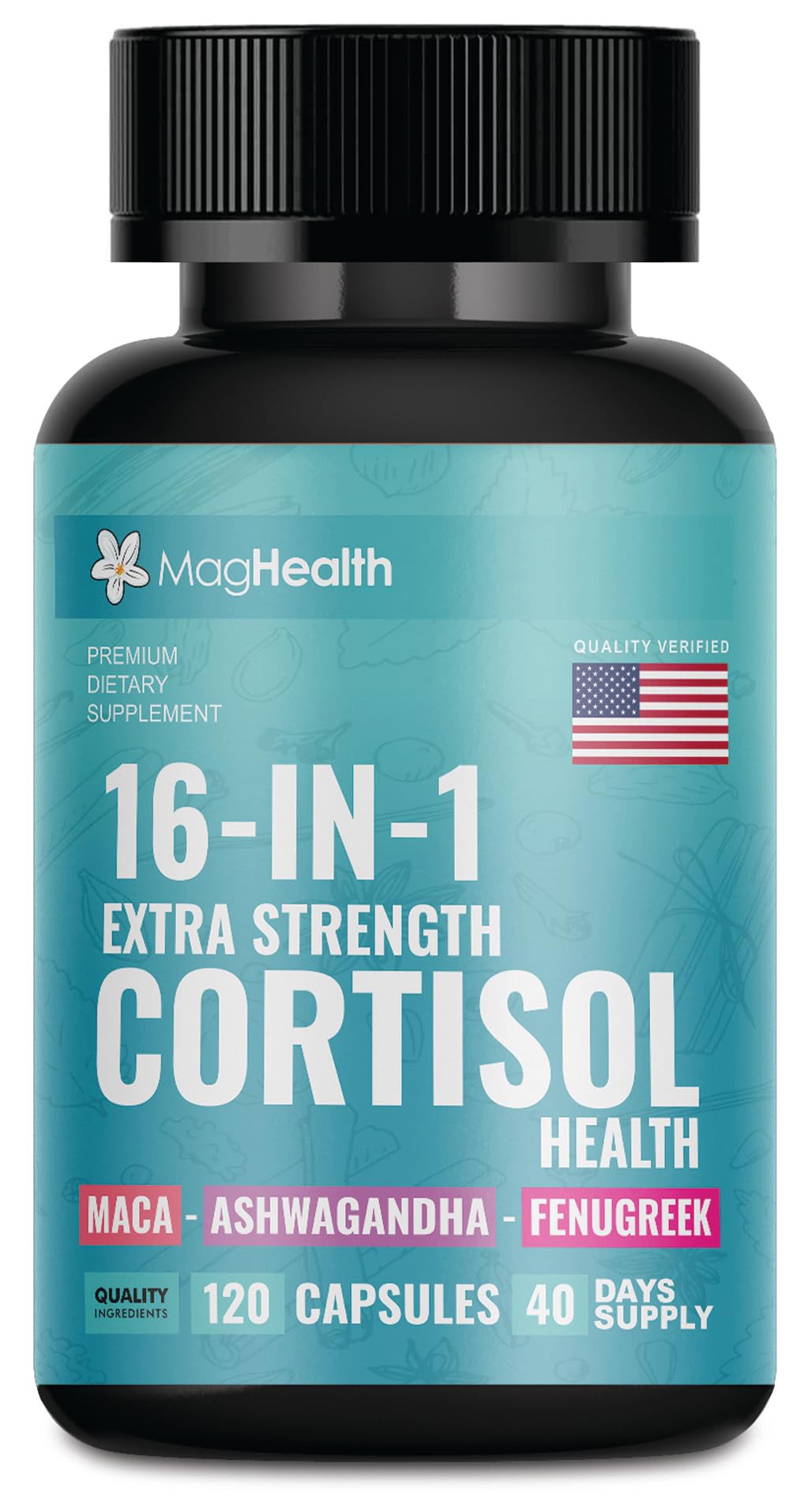 MagHealth Cortisol Complex bottle front signals daily balance and focused energy.