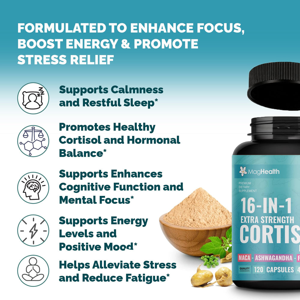 MagHealth Cortisol Complex routine scene hints at sustained endurance across the day.