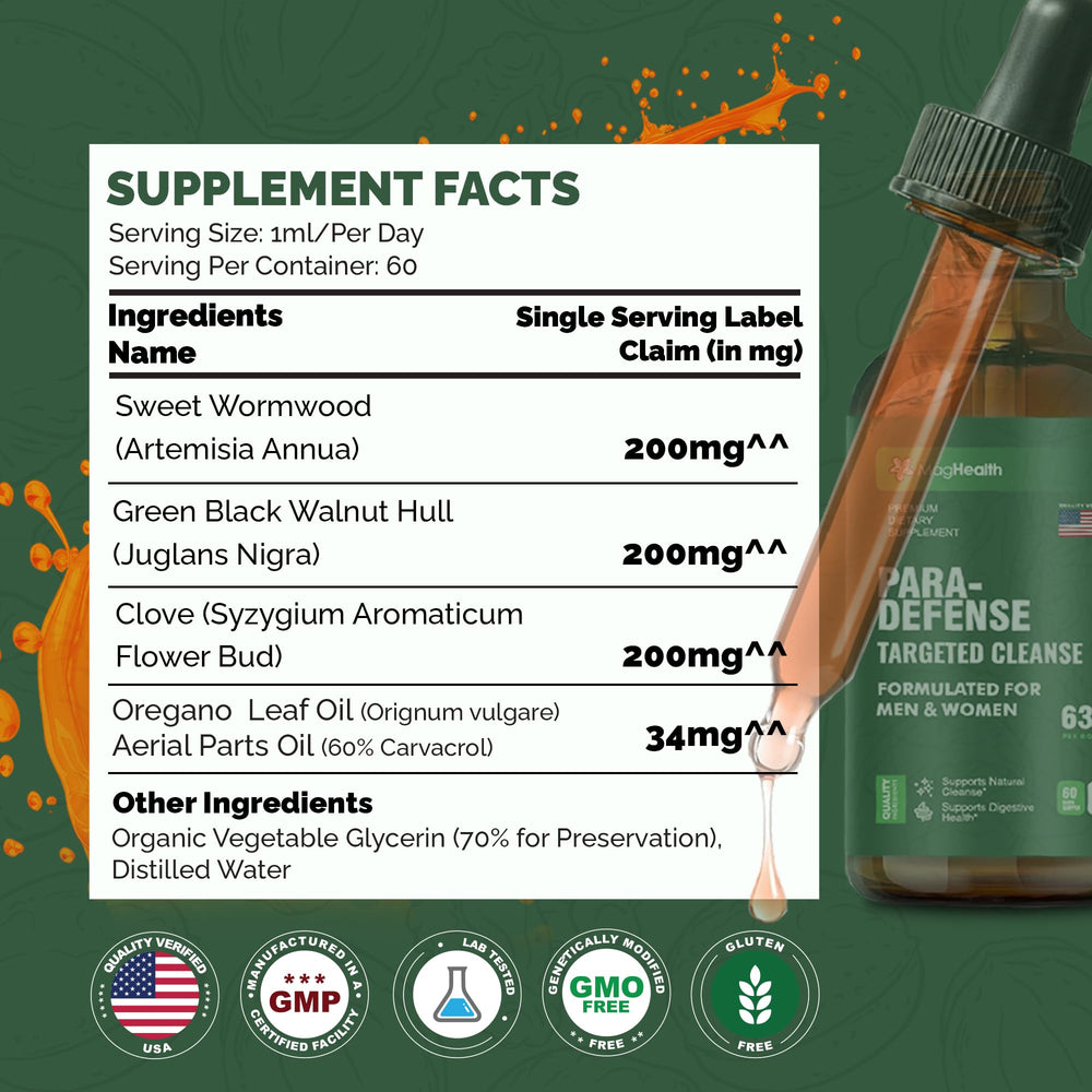 MagHealth blend ingredients wormwood walnut clove for digestive balance.