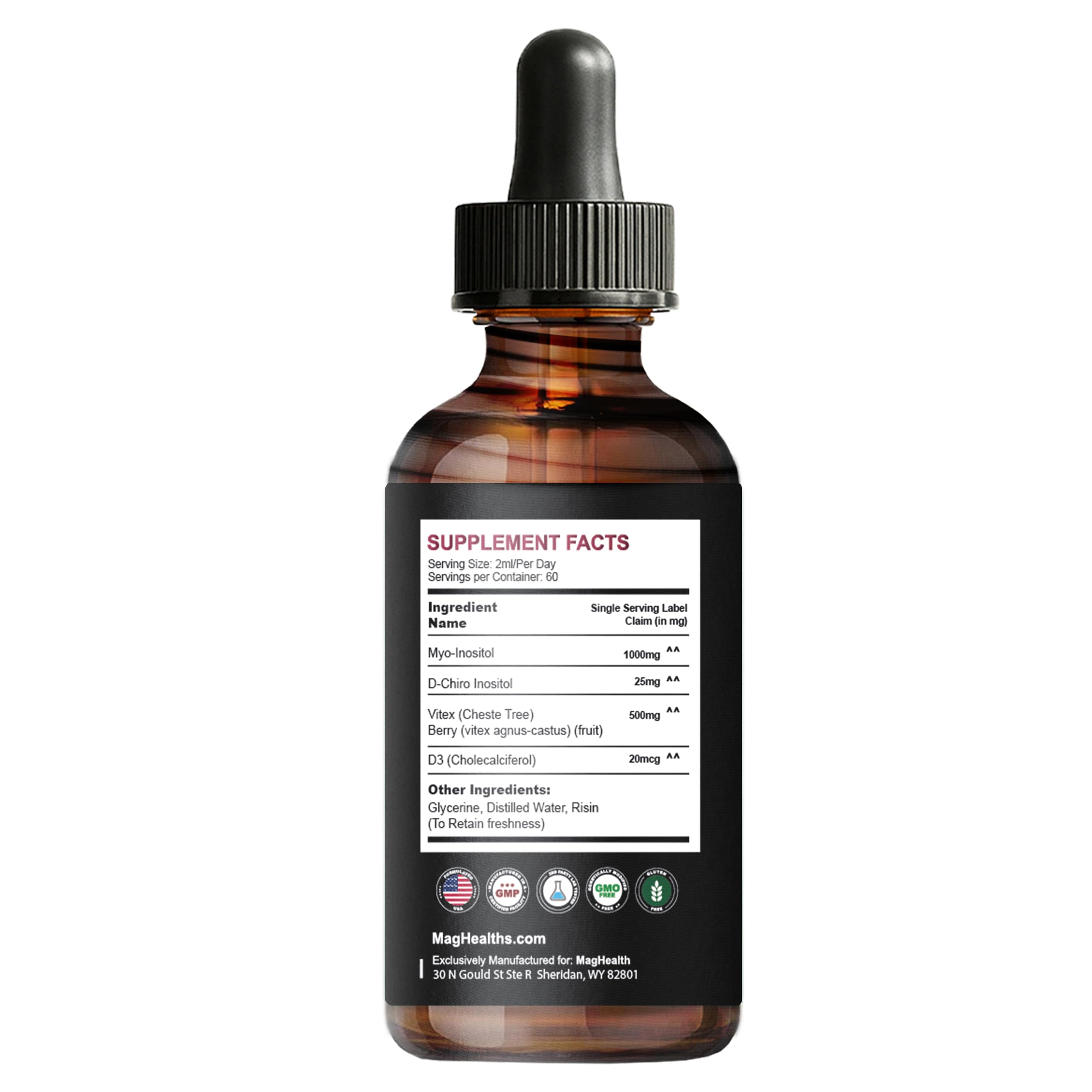 MagHealth packaging front highlighting a premium inositol blend.