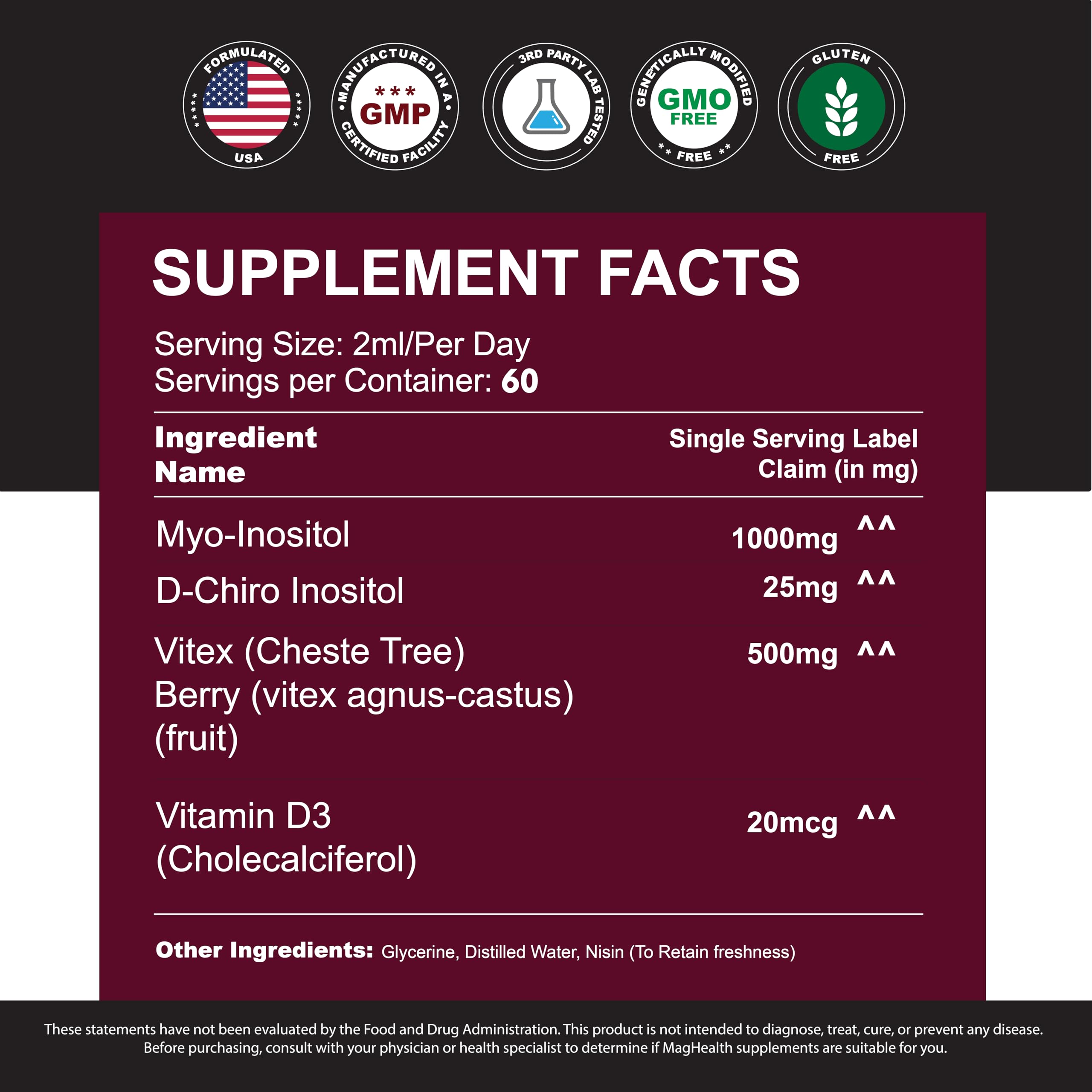 MagHealth third-party testing seal indicating purity and potency.