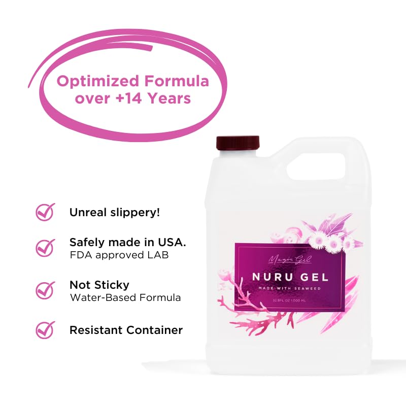 Magic Gel Nuru clear-formula highlights fragrance-free surface for discreet, stain-free sessions.