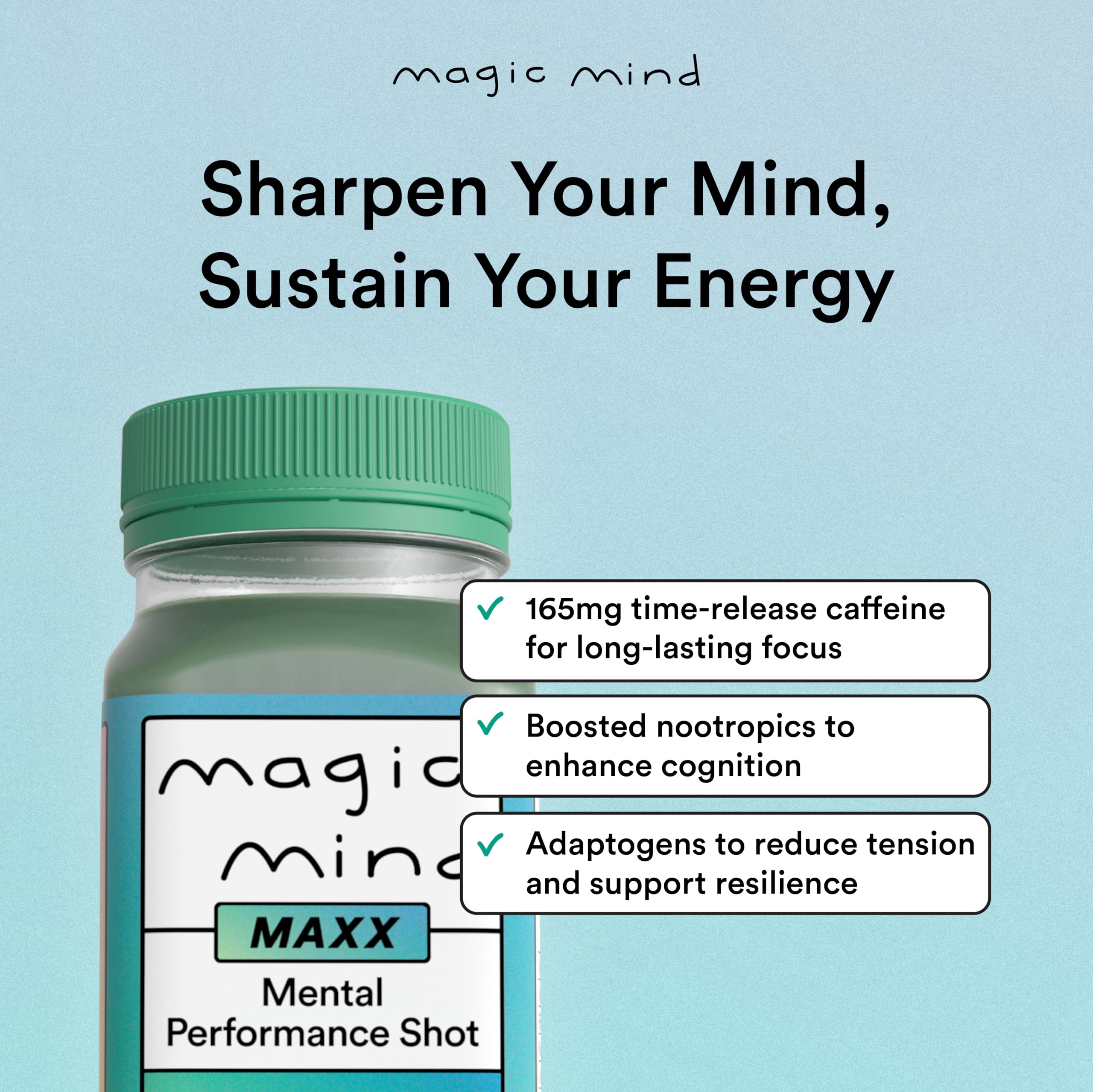 Magic Mind MAXX matcha green tea powder close-up natural energy