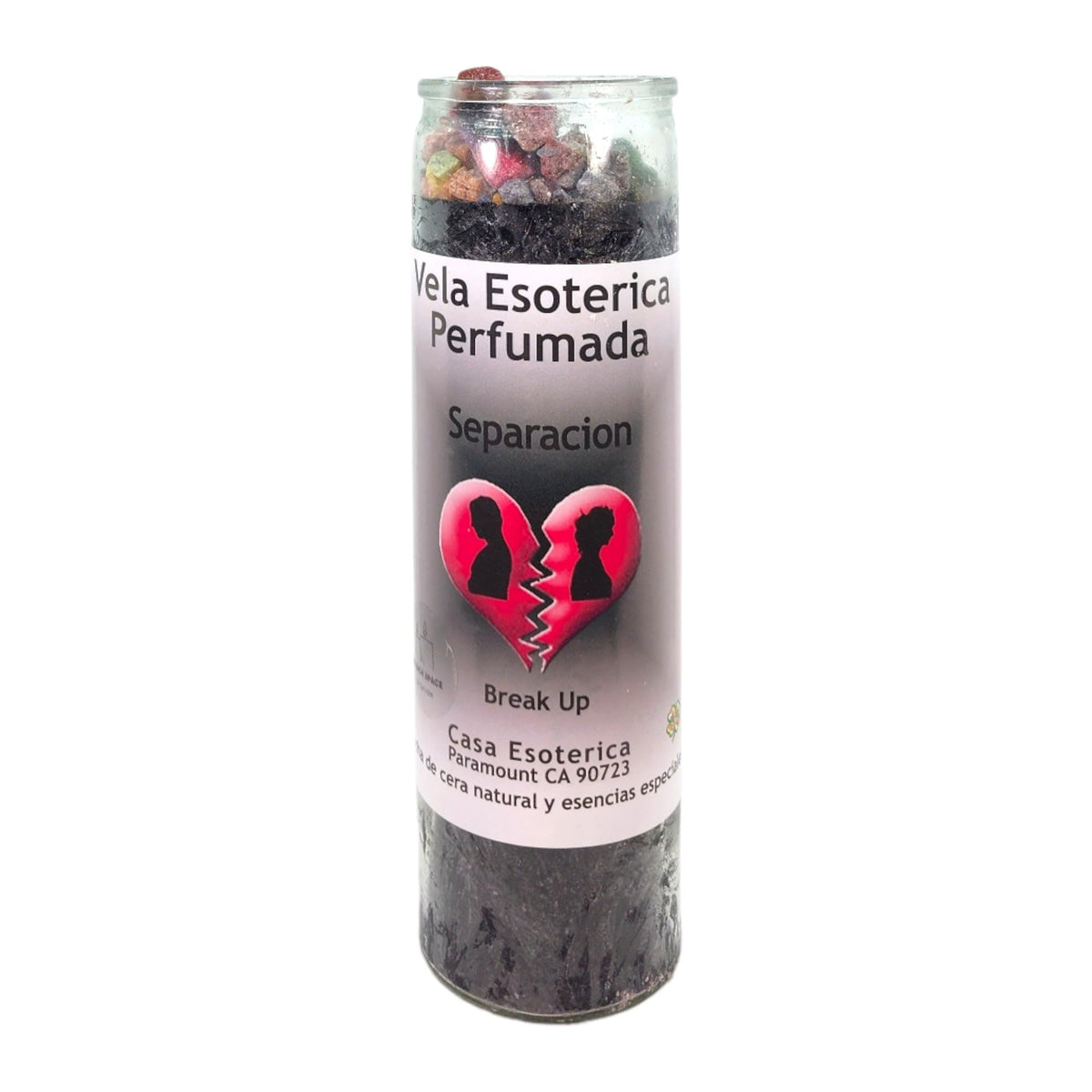 MAGICK SPACE Break Up palm wax candle in black, supports focused intentions and peaceful separation rituals.