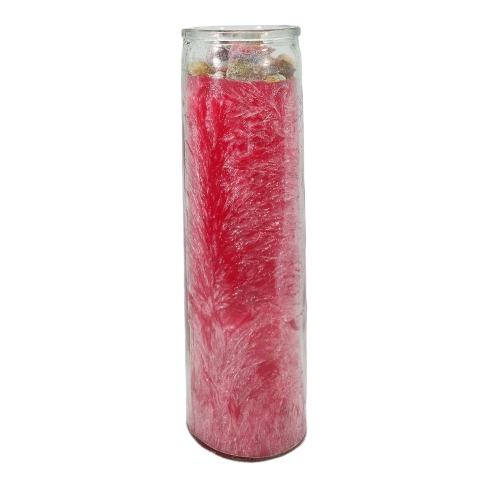 MAGICK SPACE pink candle burning to invite reconciliation and calm energy
