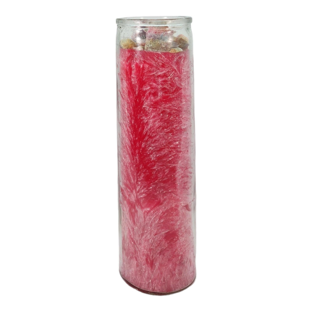 MAGICK SPACE pink candle burning to invite reconciliation and calm energy