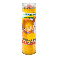 MAGICK SPACE Prosperity Candle yellow flame enhances focus during wealth rituals.