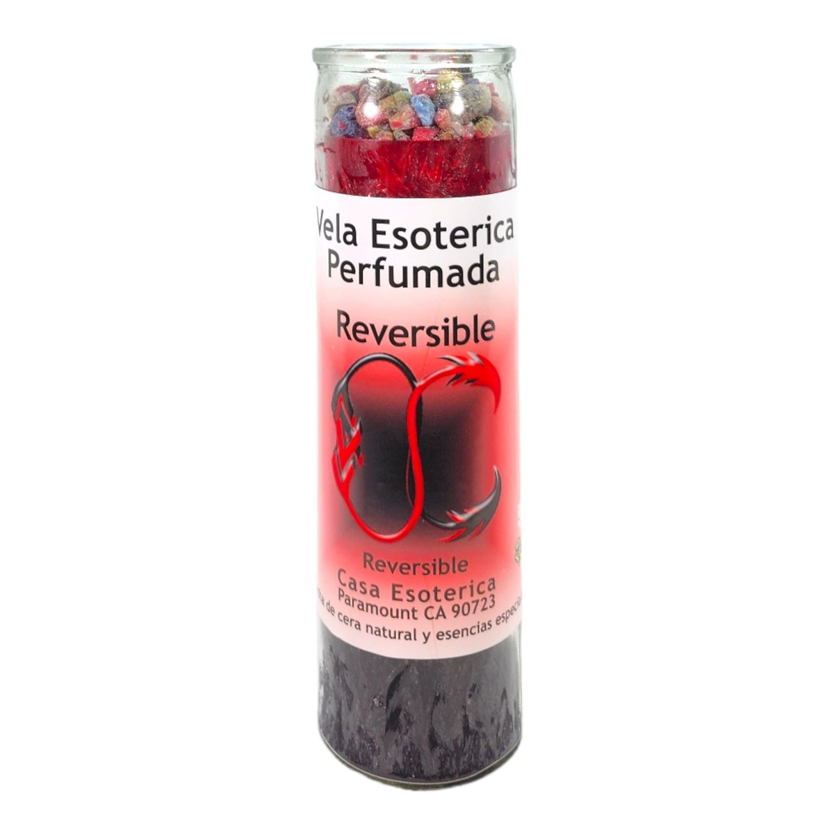 MAGICK SPACE Reversible Palm Wax Candle in red, supporting sacred ritual ambiance