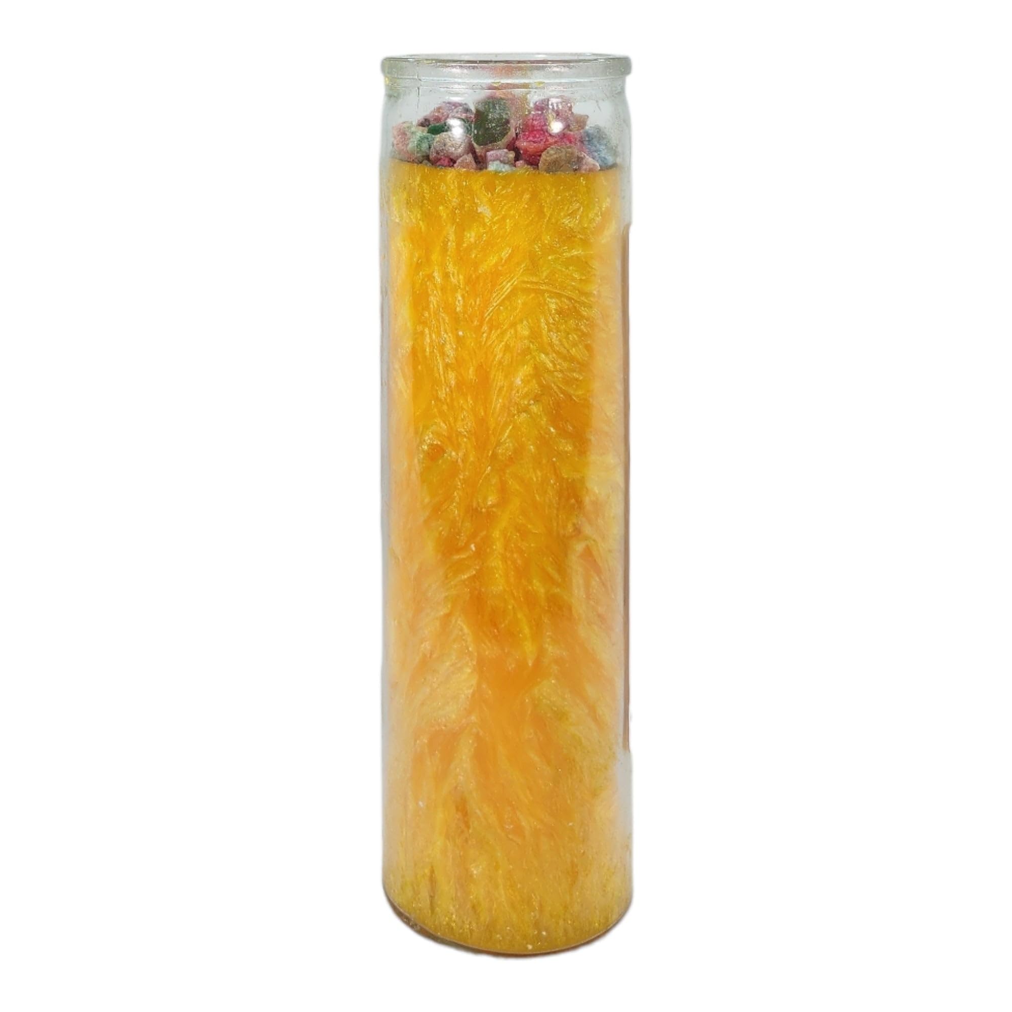 MAGICK SPACE Success Palm Candle yellow dressed-fixed view demonstrates gentle aroma for calming rituals.