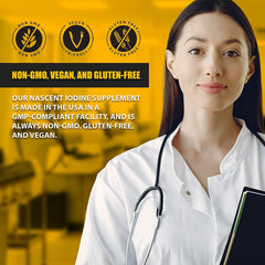 Magnascent Nascent Iodine label detail emphasizes non-GMO vegan and quality standards.