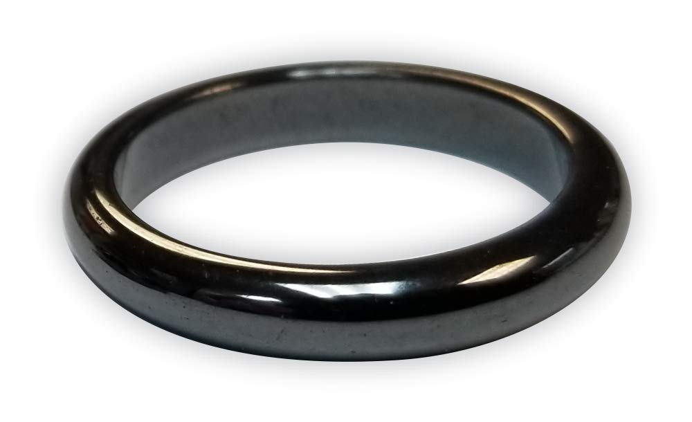 MAGNEHEALTH Holiday Hangover Hematite Ring front view; stylish jewelry with potential natural comfort