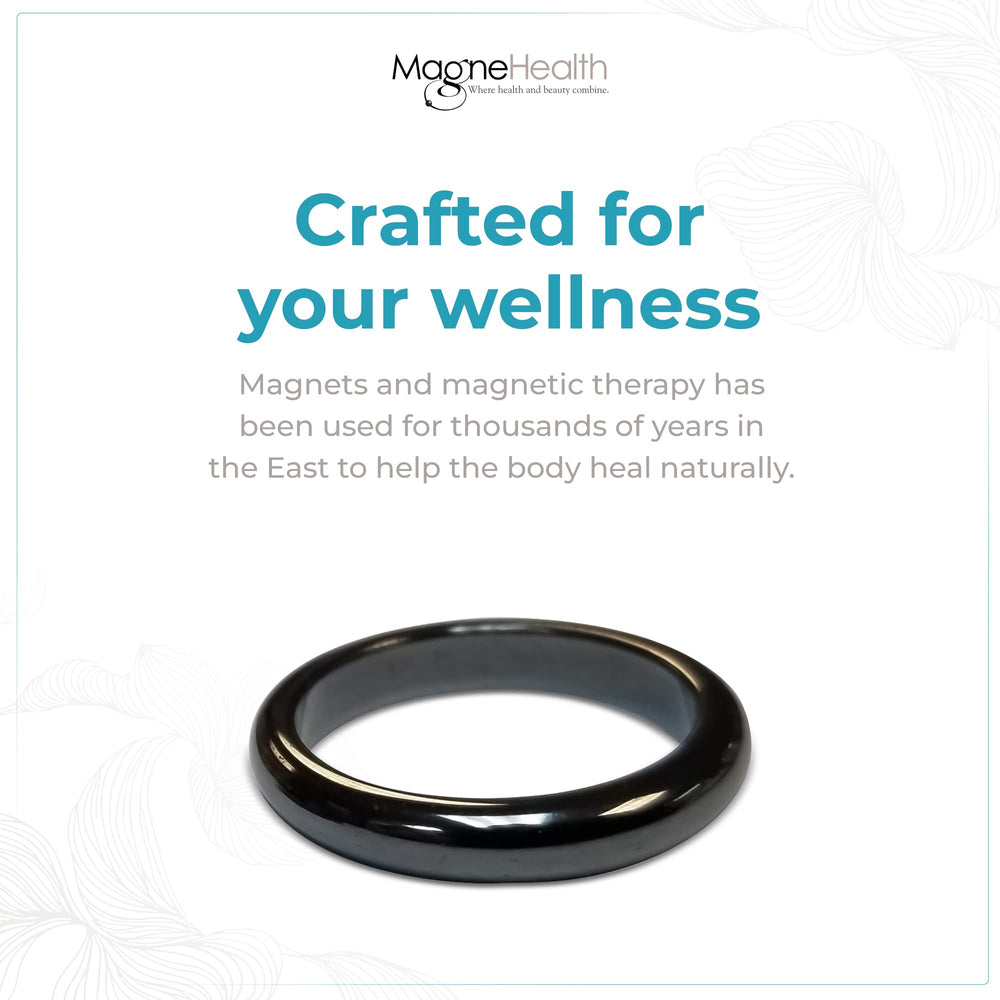 MAGNEHEALTH hematite ring shiny finish complements outfits