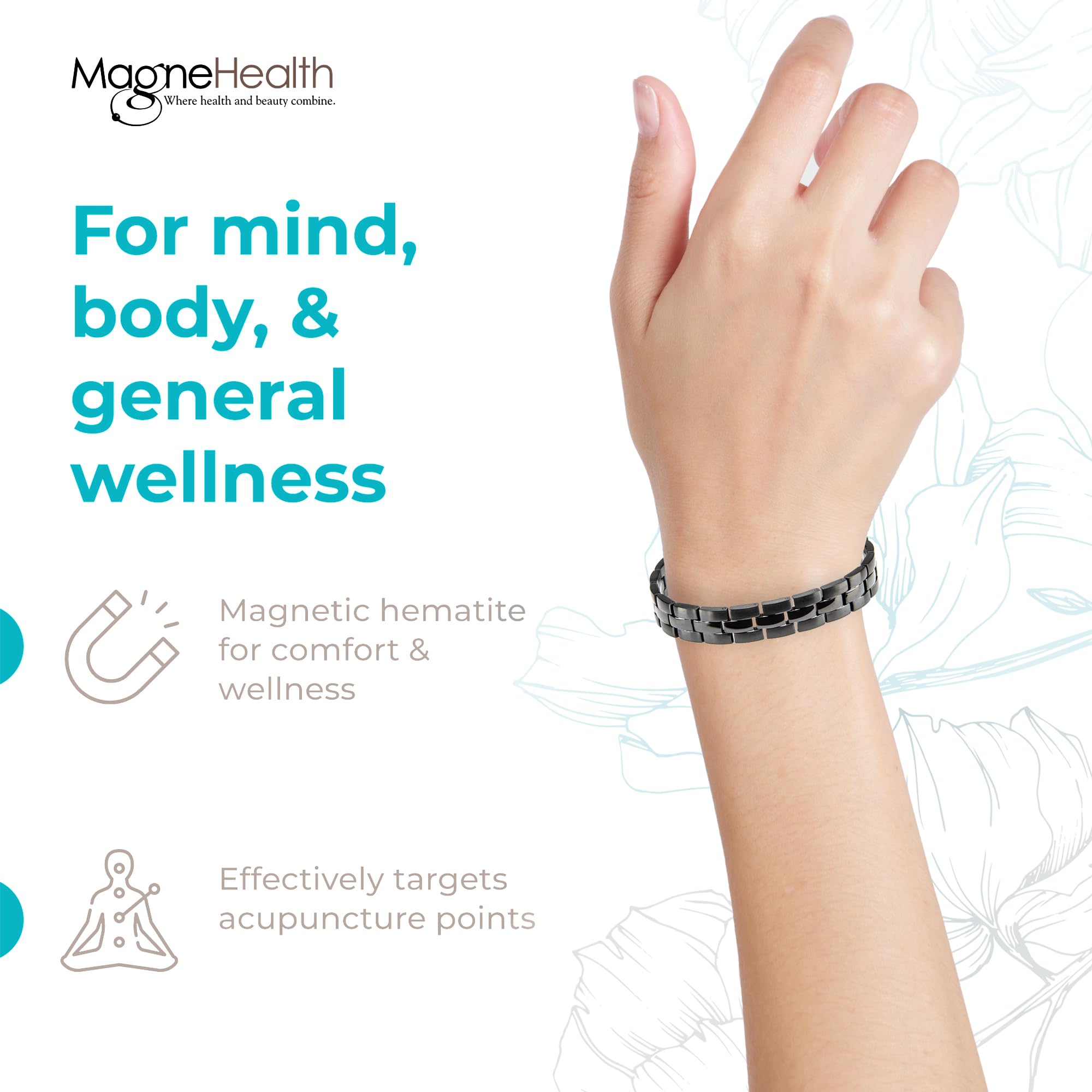 MagneHealth bracelet diagram illustrating acupuncture point concept for daily comfort
