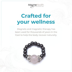MagneHealth stretch ring on finger shows comfortable unisex fit.