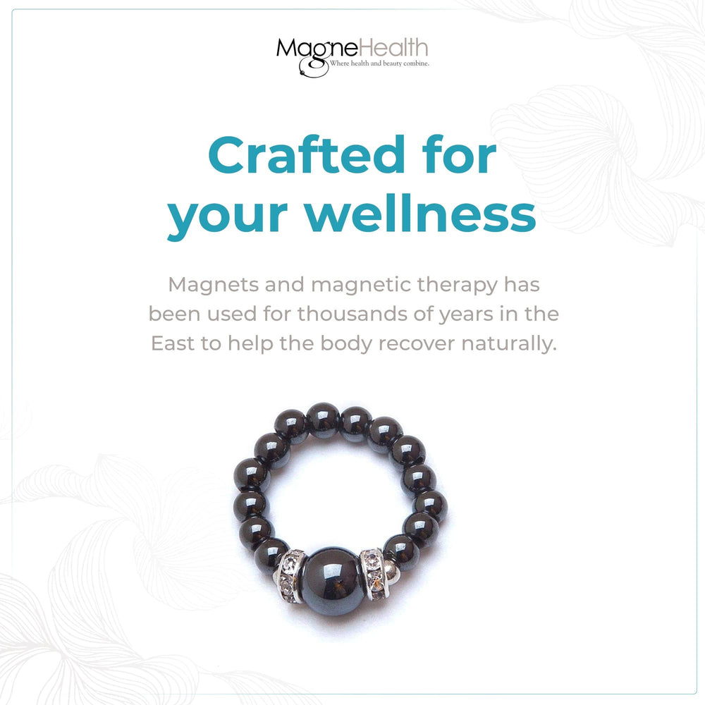 MAGNEHEALTH women's stretch ring shown in four sizes for a comfortable fit.