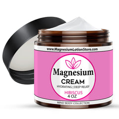 Magnesium Lotion Store hibiscus scent bottle promotes calm before bed