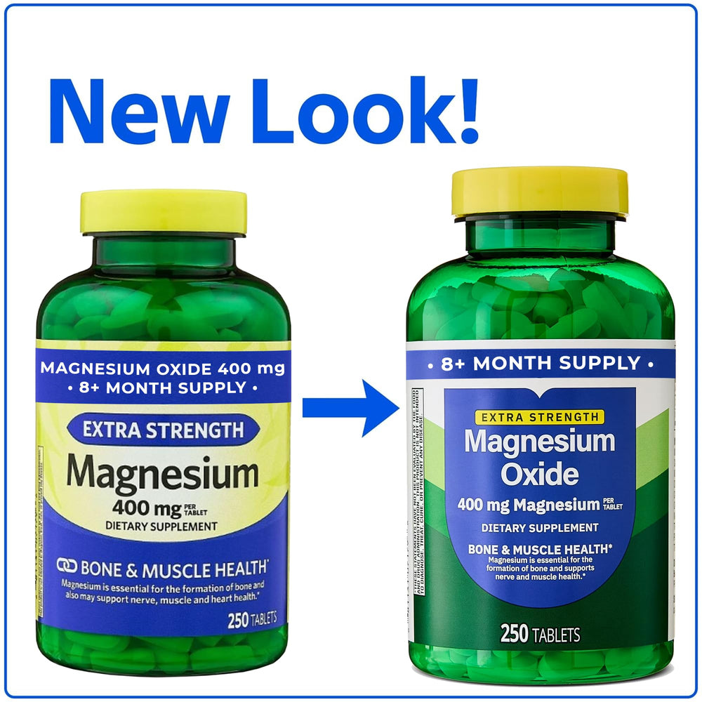 Magnesium oxide 400mg tablet pour for convenient daily use.