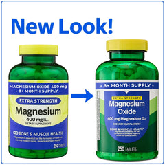 Magnesium oxide 400mg tablet pour for convenient daily use.