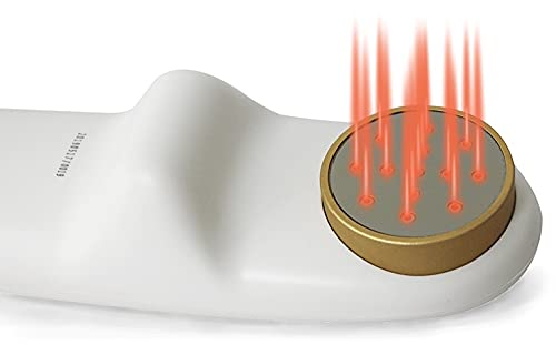 MAGNETOE device emits a soft glow during a calm stretch session.