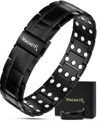 MagnetRX 3X strength bracelet in black for daily wear and targeted support