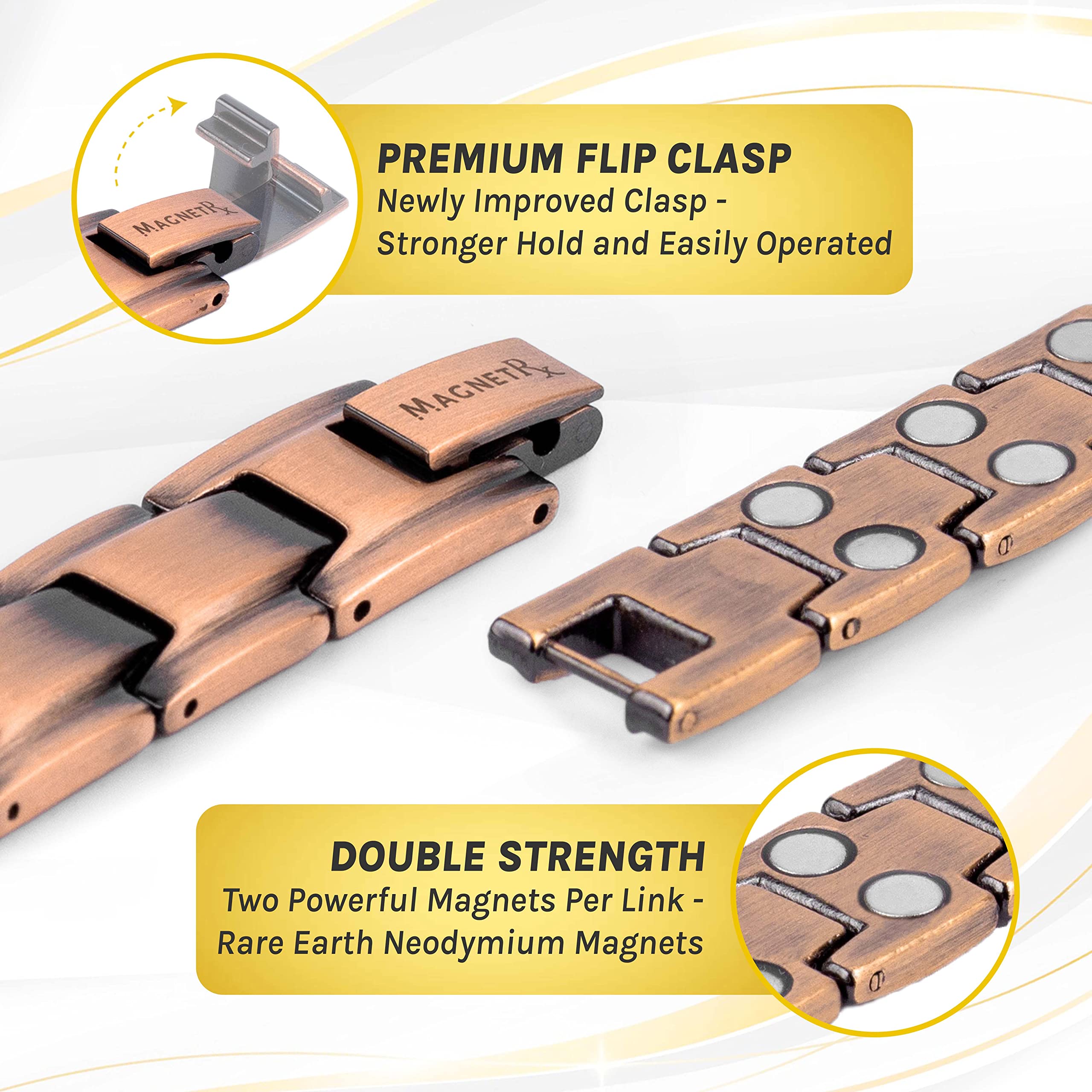 MagnetRX adjustable 9-inch bracelet with included sizing tool in use