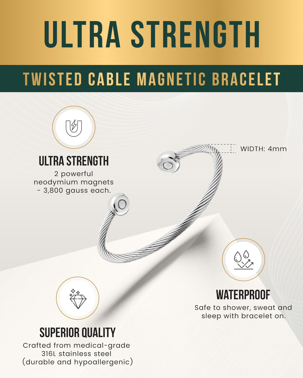 MagnetRX adjustable sizes Small to Large for customizable fit.