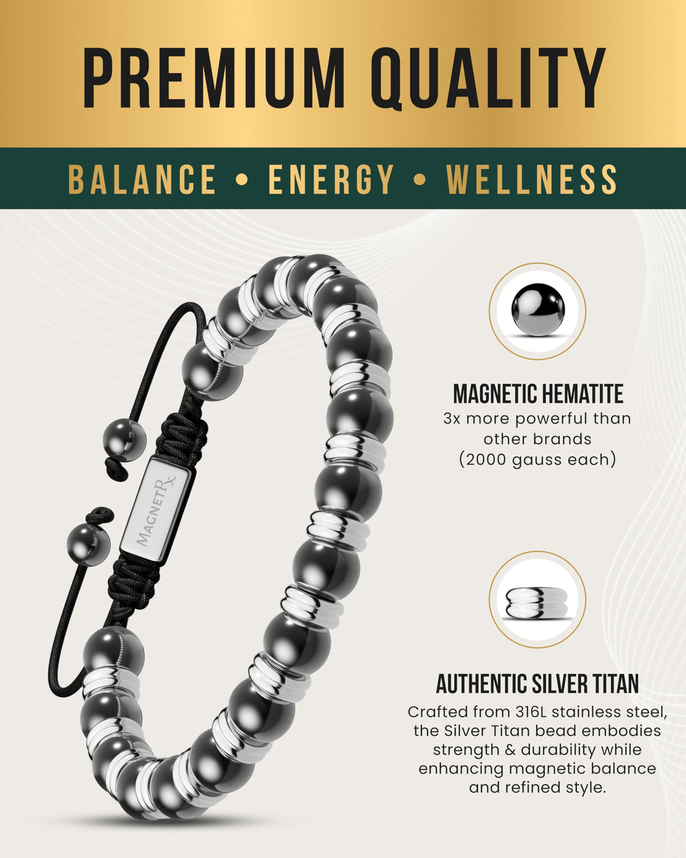 MagnetRX adjustable strap demonstrating comfortable fit for most wrists