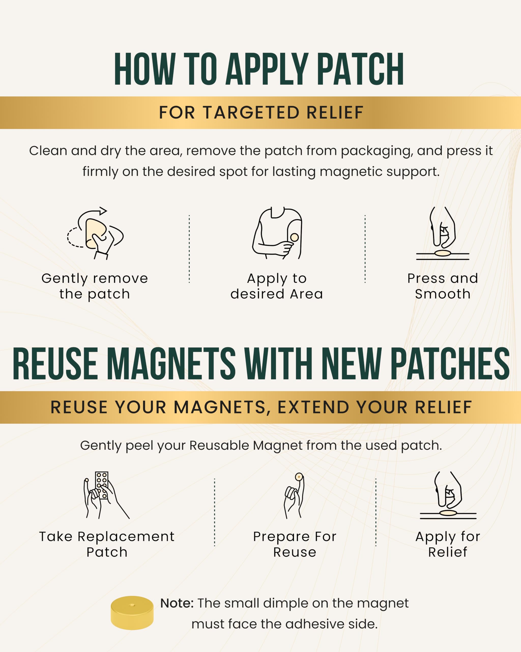 MagnetRX elastic hypoallergenic patches stay secure during workouts