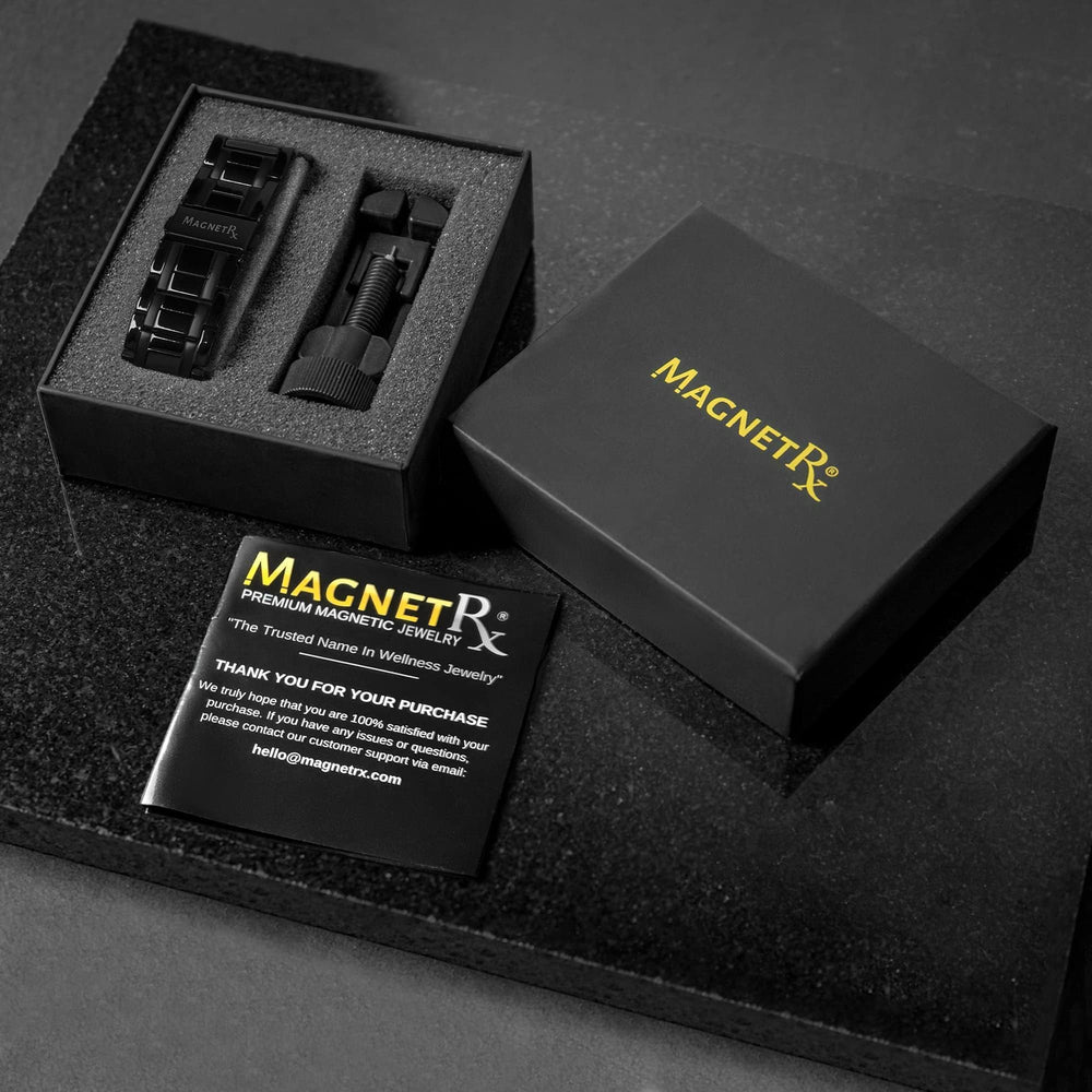 Athletic use image featuring MagnetRX bracelet during swimming and gym activities.