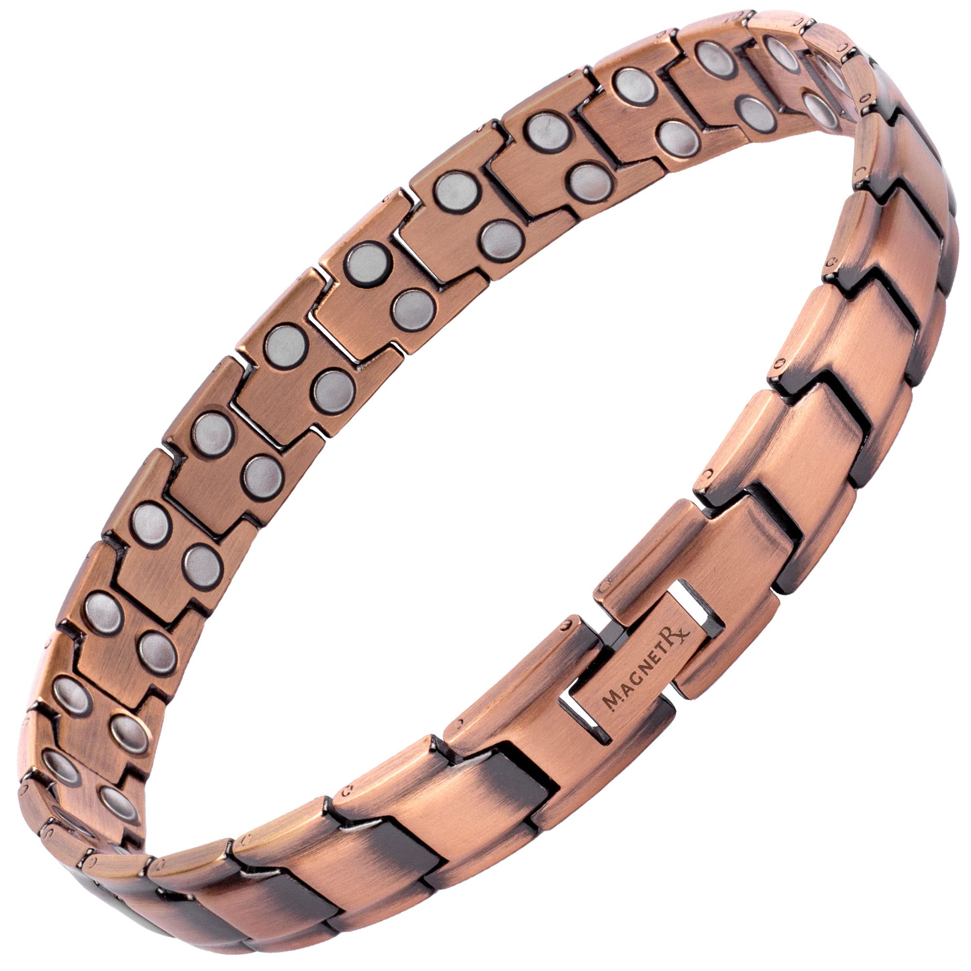 Velvet pouch stores the MagnetRX copper ankle bracelet safely when not worn.