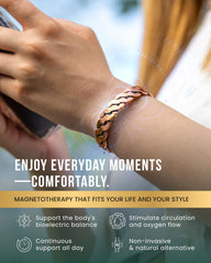 MagnetRX copper bracelet antique finish detail highlights timeless style and durability