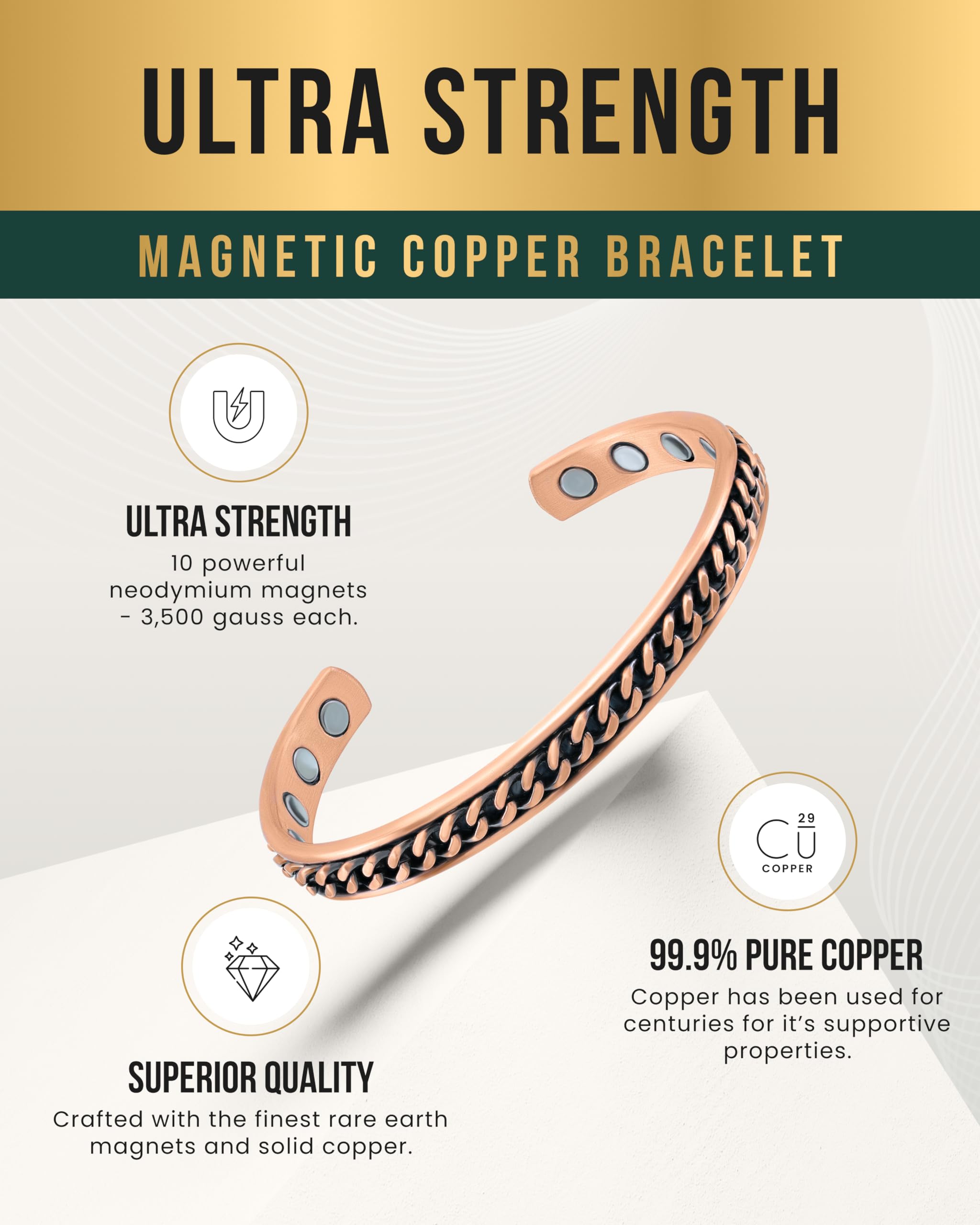 Adjustable fit shown on wrist with MagnetRX cuff.